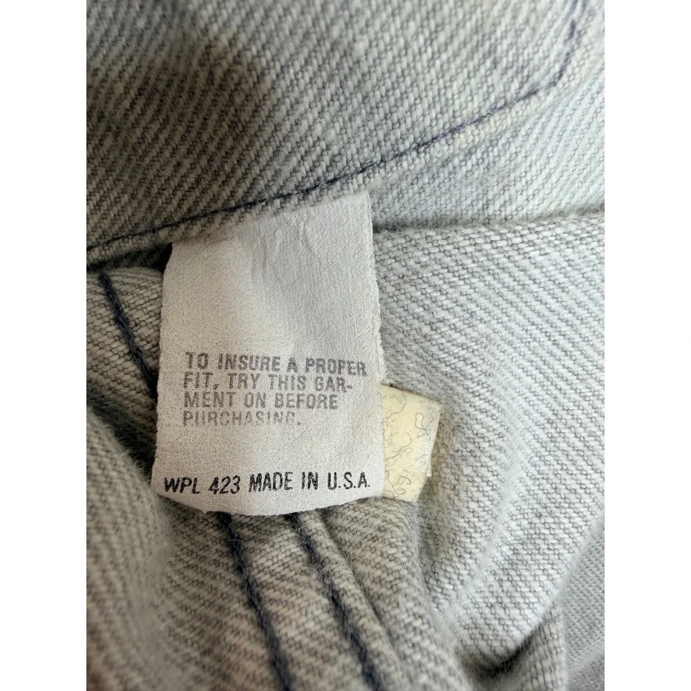Vintage Levis 70506 0257 Denim Trucker Jacket 40 Grey Blue USA Made Workwear Men